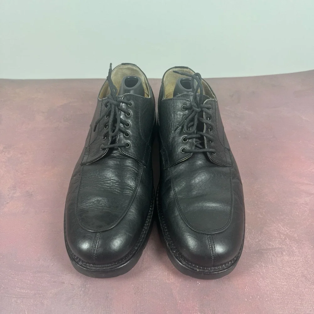 H.S. TRASK‎ Men's 10.5 Bison Leather Oxford Shoes Lace-up Black